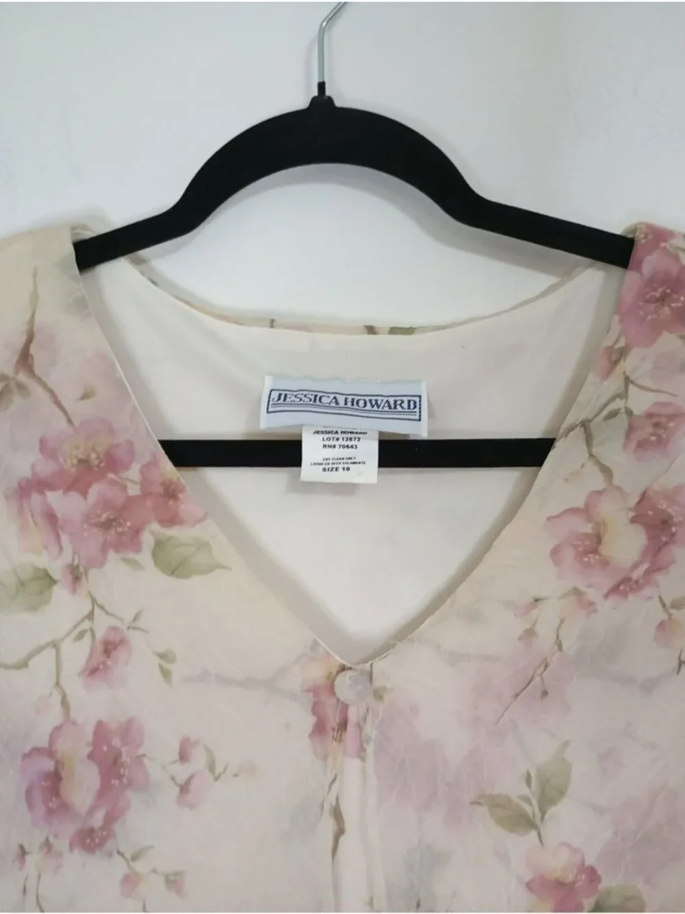 Jessica Howard Floral Print Dress Short Sleeve Size 10 Beige Pink Maxi